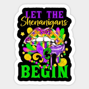 Mardi Gras Lips Let The Shenanigans Begin Kids Men Women Sticker